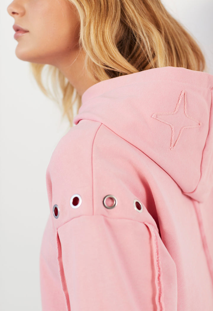 Hope Knitted Cropped Sweatshirt Pink