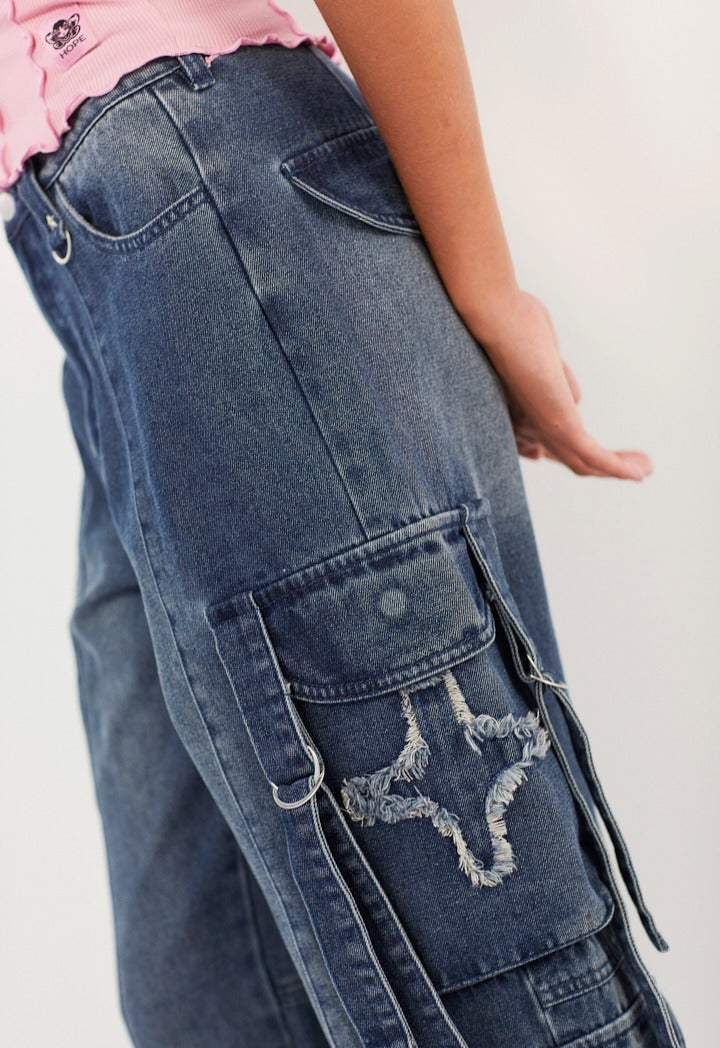 Hope Urban Cargo Jeans Blue