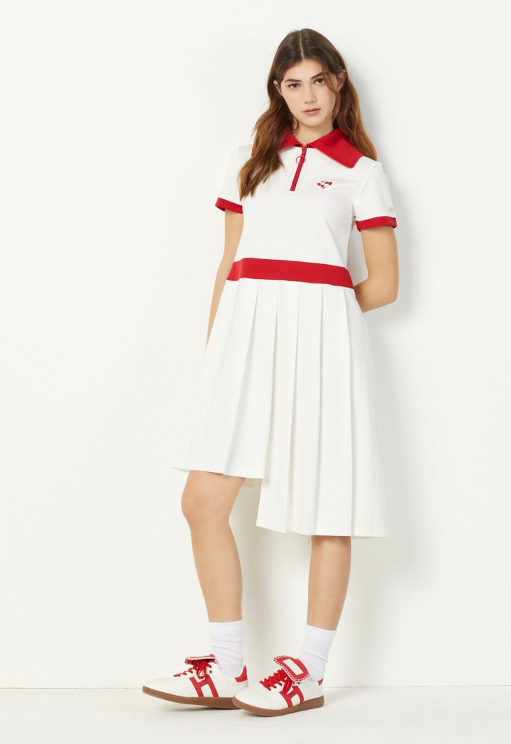 Hope Pleated Skirt Shirt Dress Off White