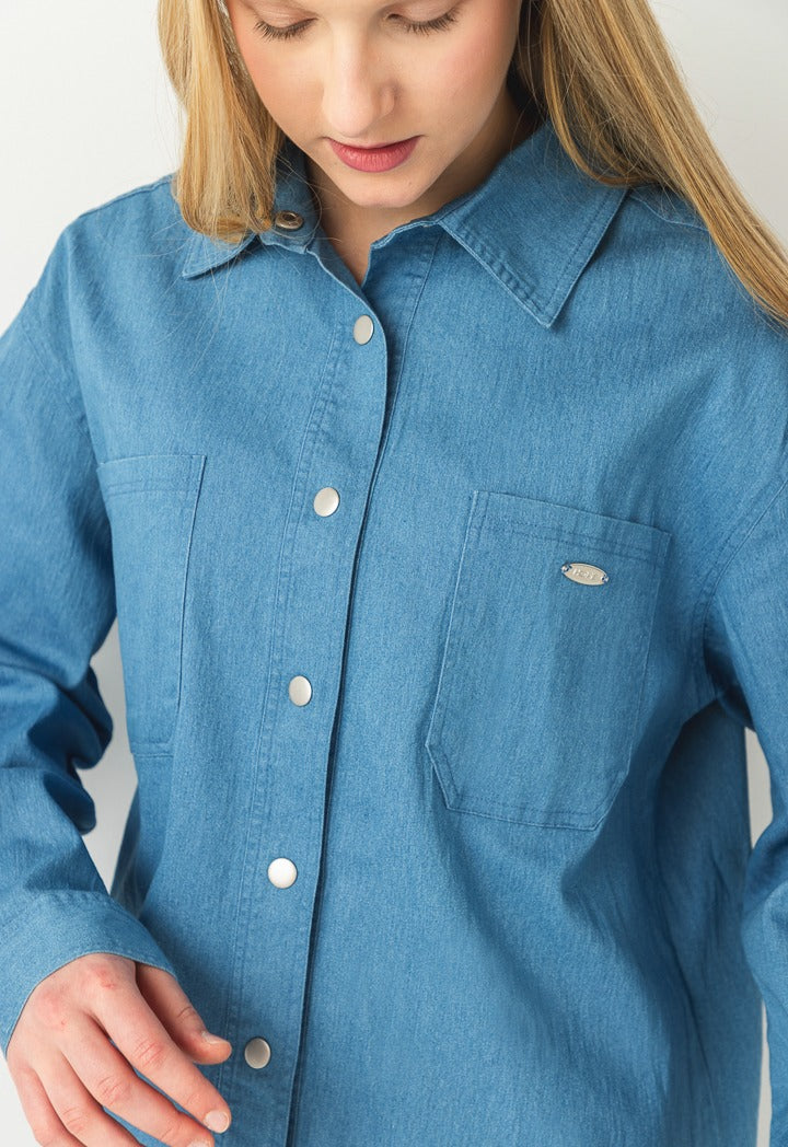Hope Solid Tencel Shirt Denim Blue