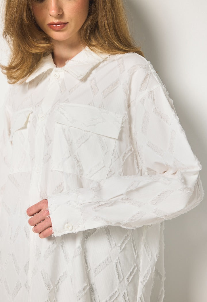 Hope Frayed Details Shirt Off White