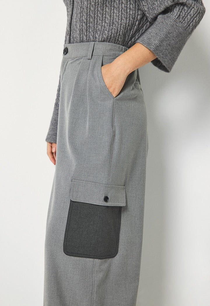 Hope Wide Leg Cargo Trousers Grey