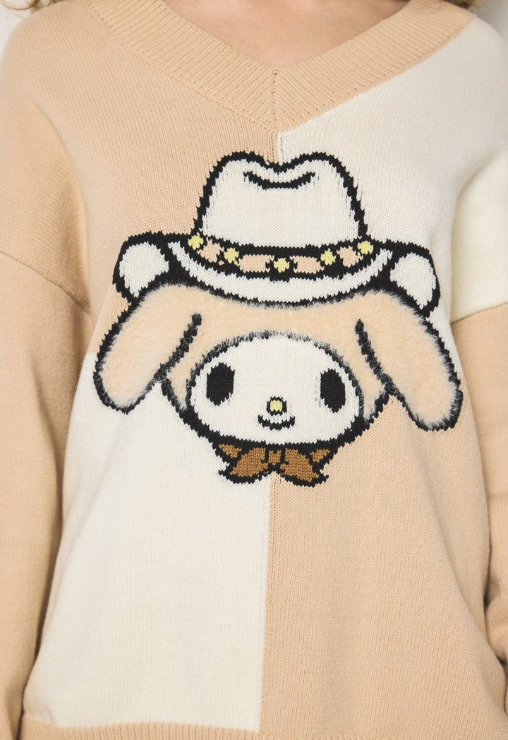 Hope My Melody Faux Fur Sweatshirt Beige