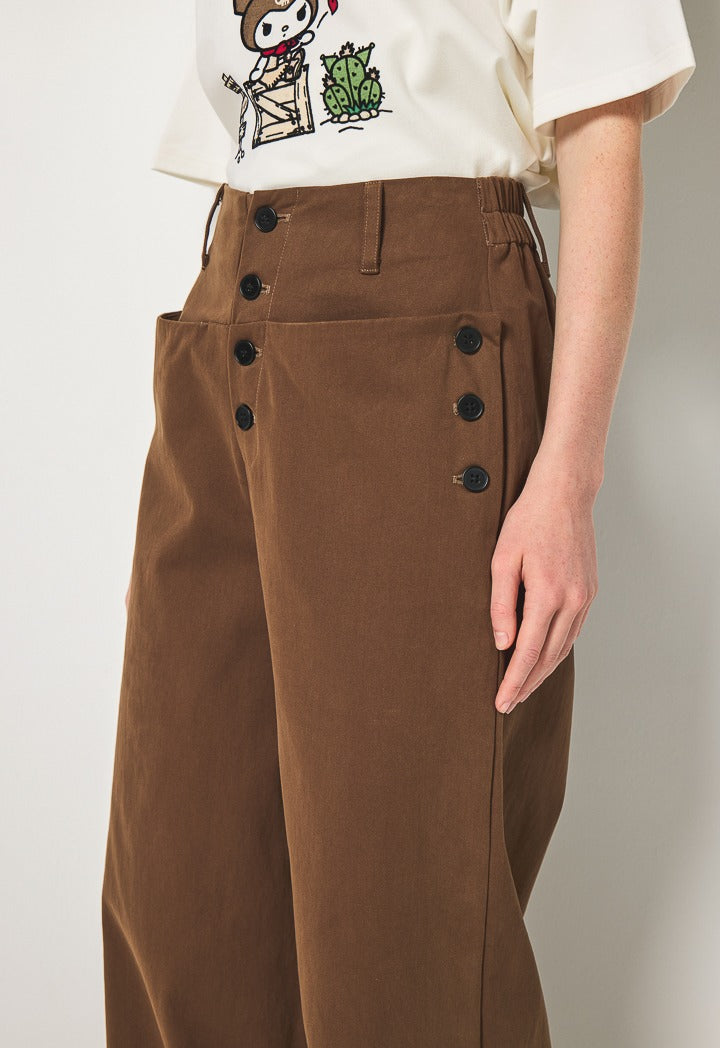 Hope High Waist Wide Leg Trousers Brown