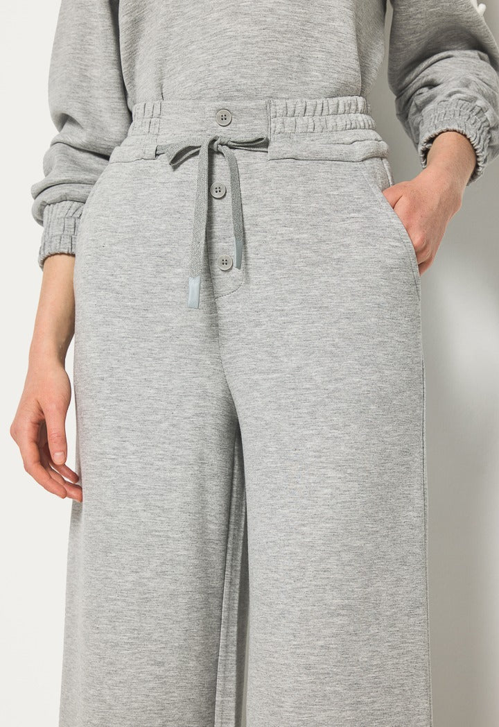 Hope Solid Wide Leg Sweatpants Grey