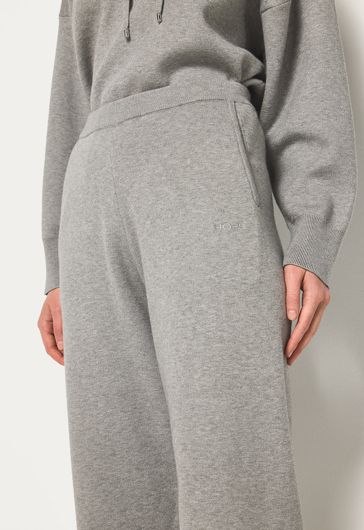Hope Solid Knitted Sweatpants Grey Melange