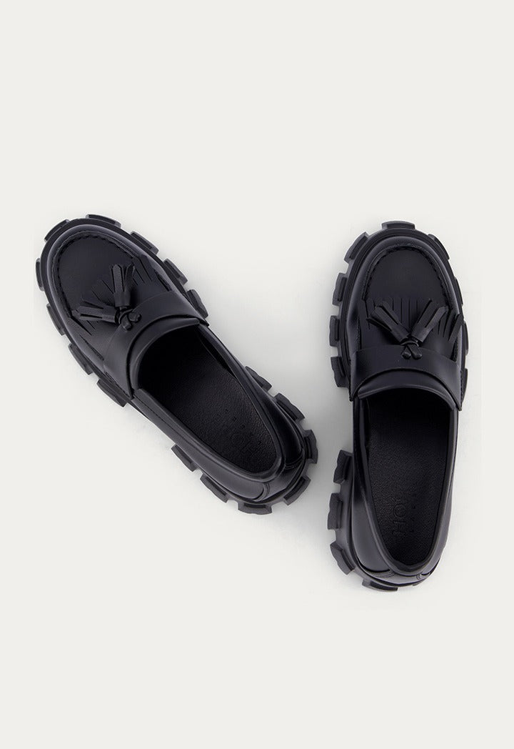 Hope Chunky Pu Leather Loafers Black
