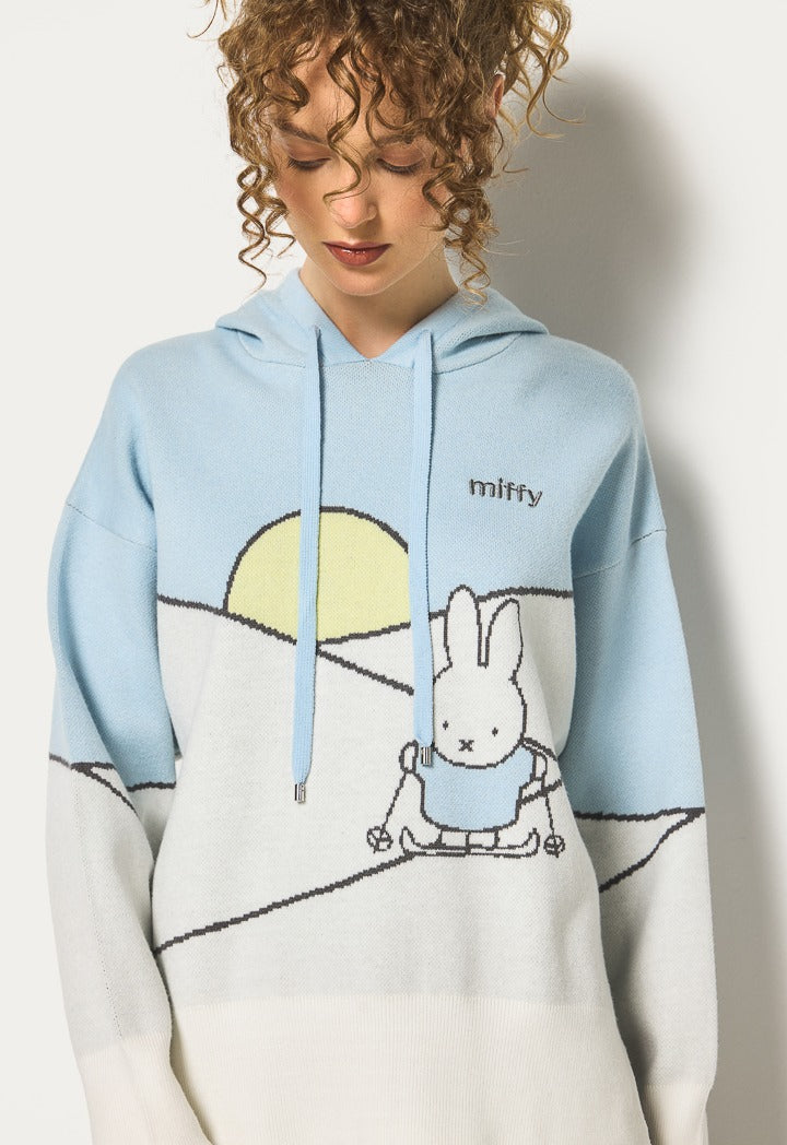 Hope Miffy Knitted Hoodie Light Blue