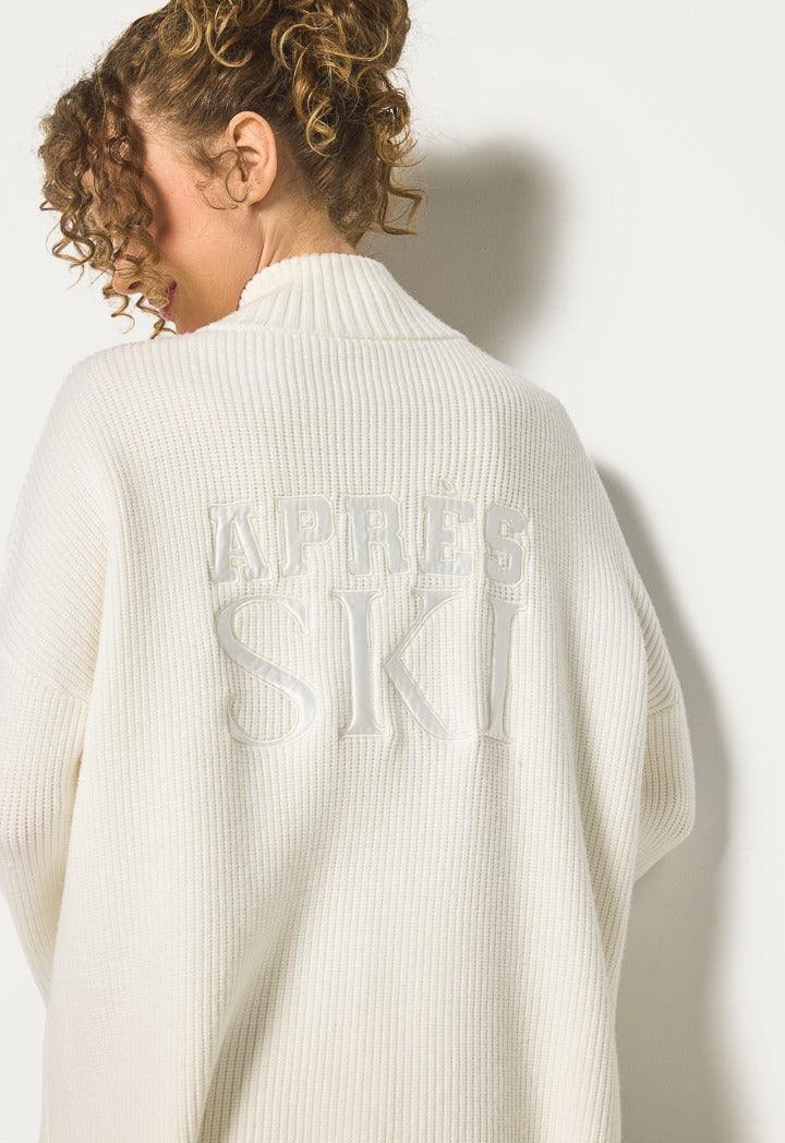 Hope High Neck Ribbed Jumper Off White