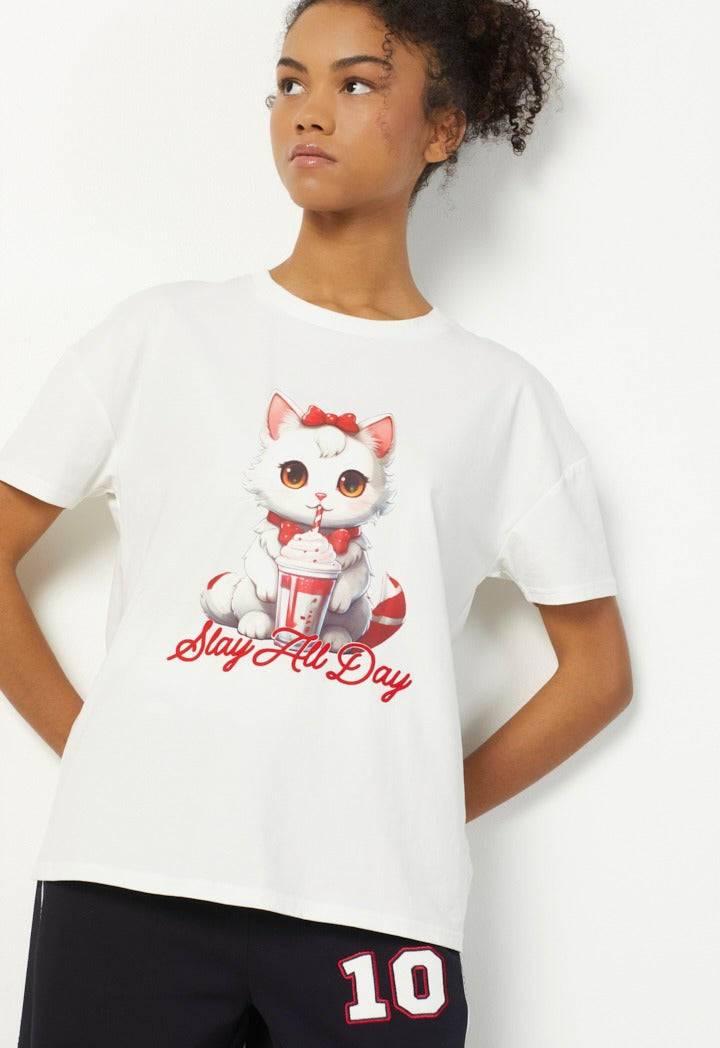 Hope Oversize Printed T-Shirt Off White