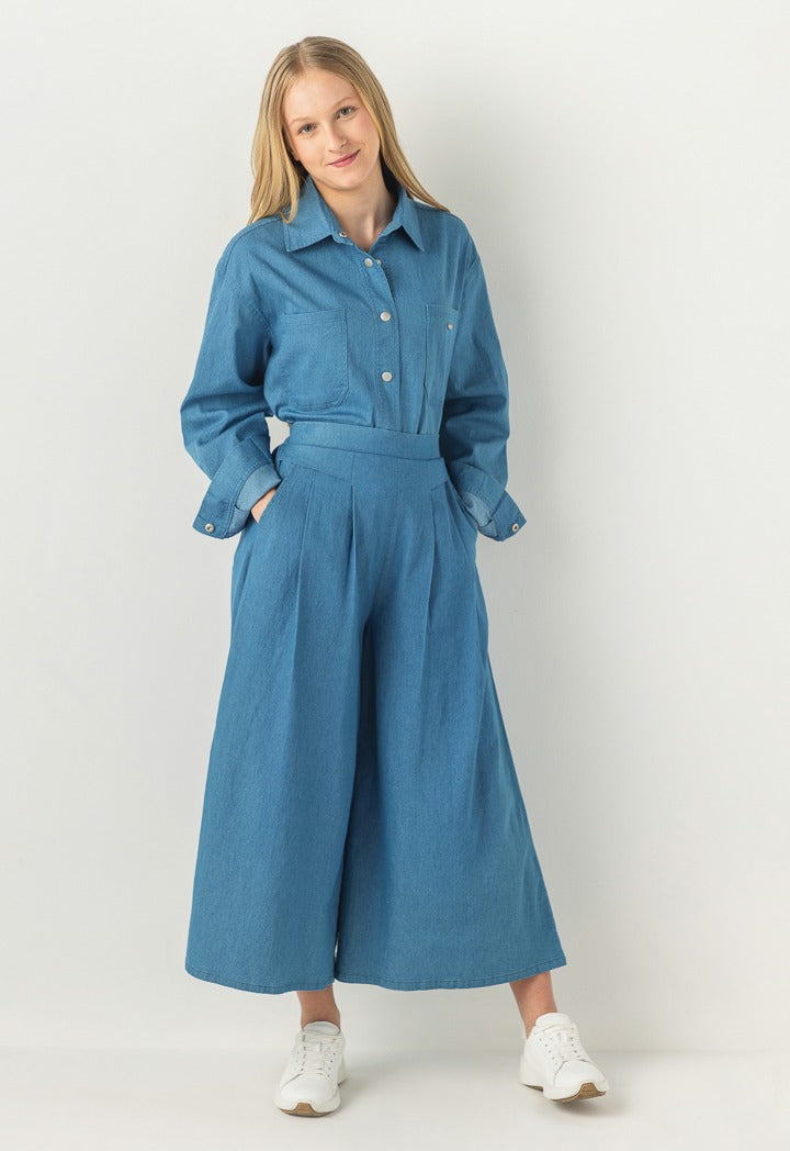 Hope Tencel Palazzo Trousers Denim Blue