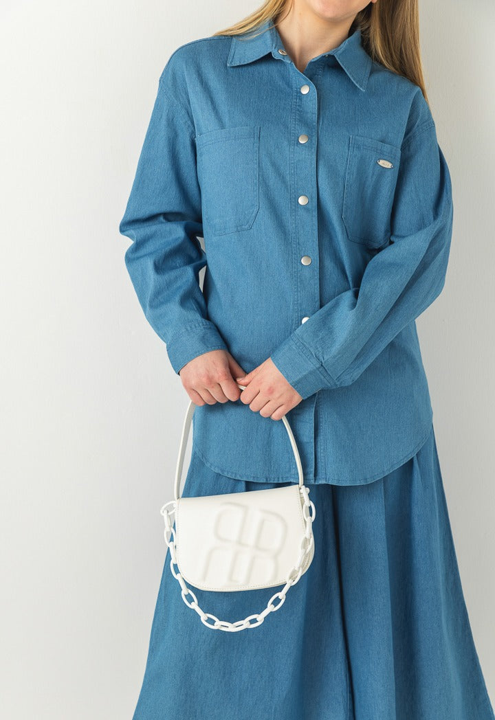 Hope Solid Tencel Shirt Denim Blue
