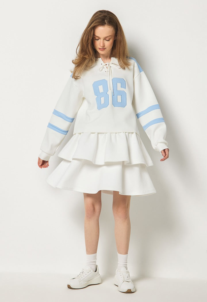 Hope Tiered Ruffled Skirt Off White