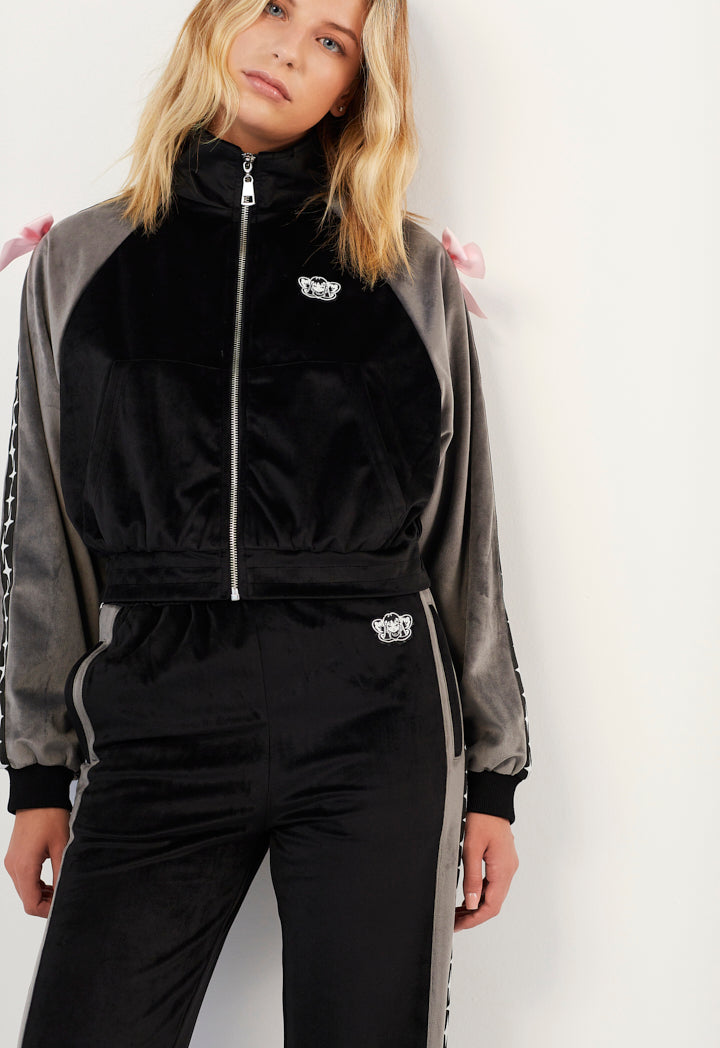 Hope Two Toned Velvet Jacket Black
