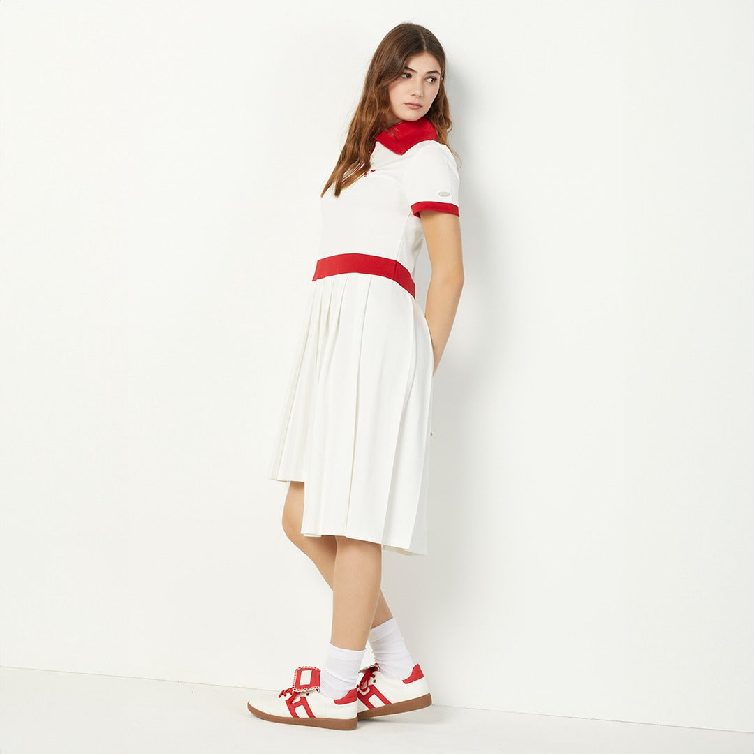 Hope Pleated Skirt Shirt Dress Off White