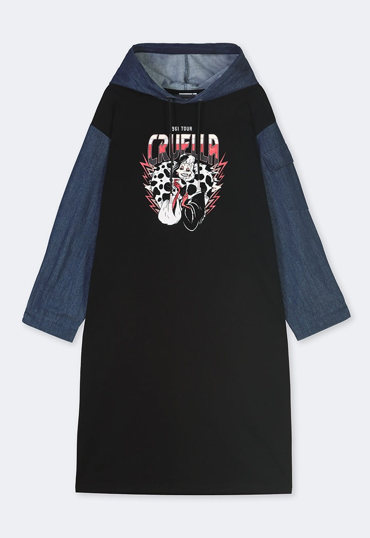 Hope Disney Cruella Hoodie Dress Black