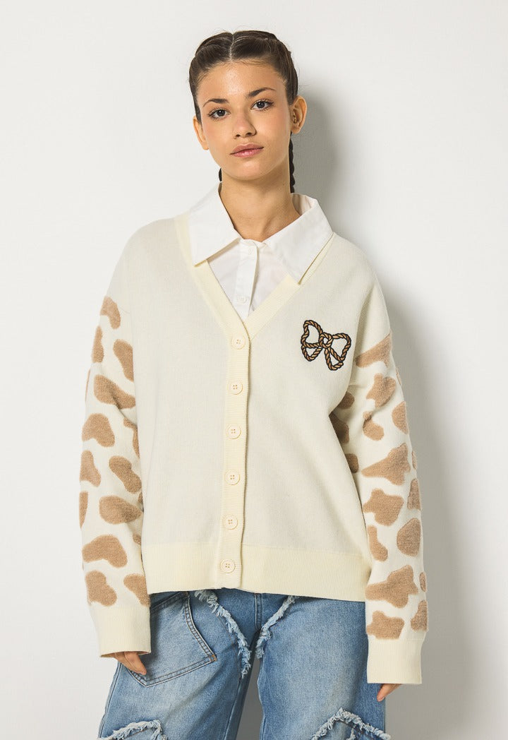 Hope My Melody Knitted Cardigan Ecru