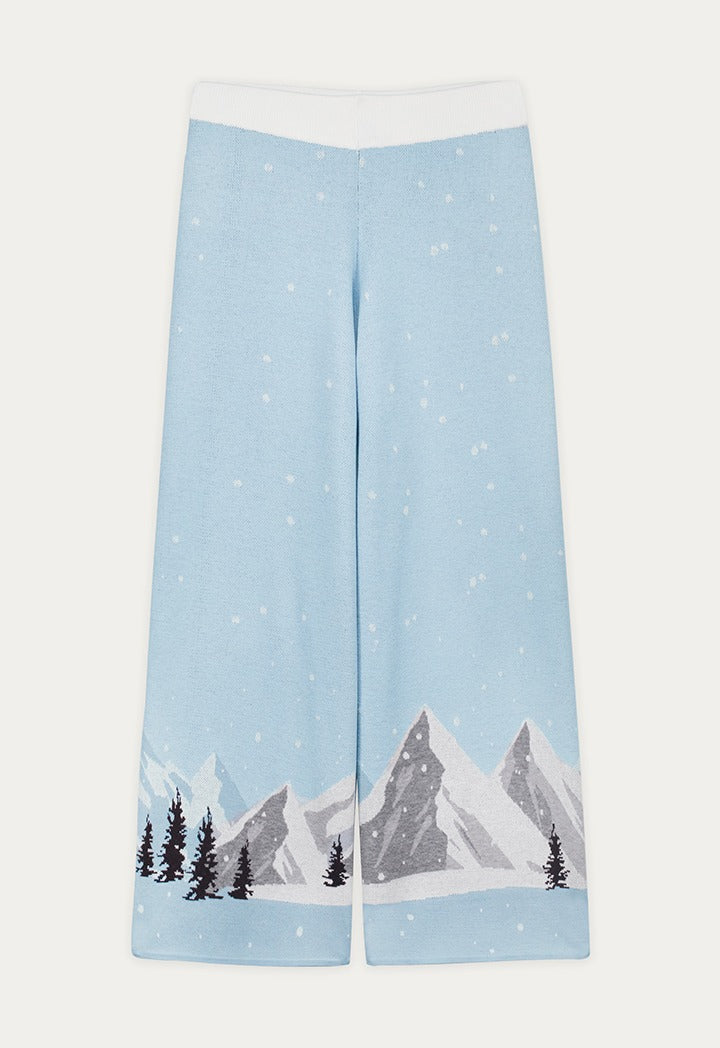 Hope Knitted Wide Legs Trouser Light Blue
