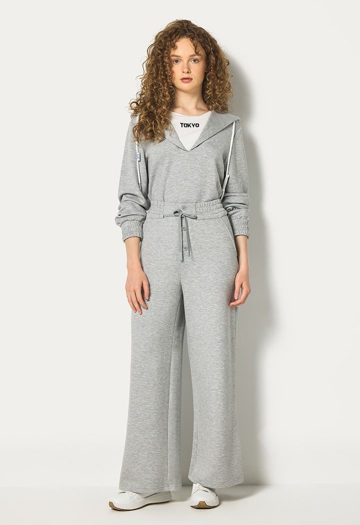 Hope Solid Wide Leg Sweatpants Grey
