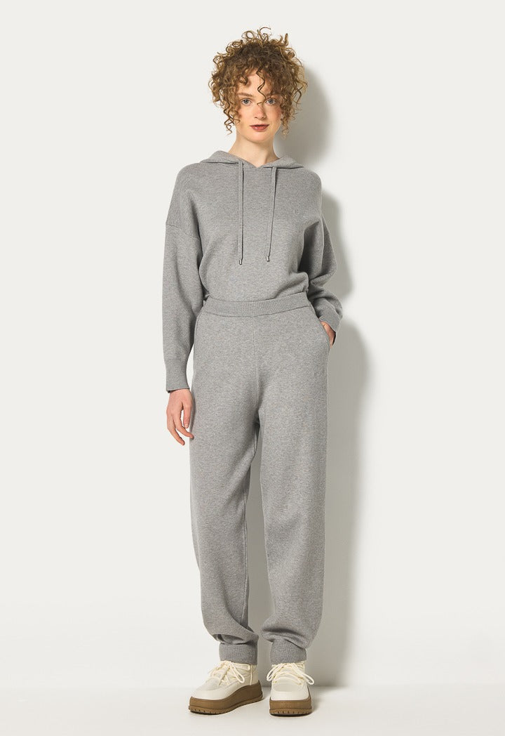 Hope Solid Knitted Sweatpants Grey Melange