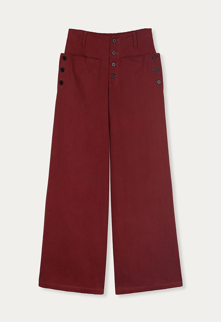 Hope High Waist Wide Leg Trousers Burgundy