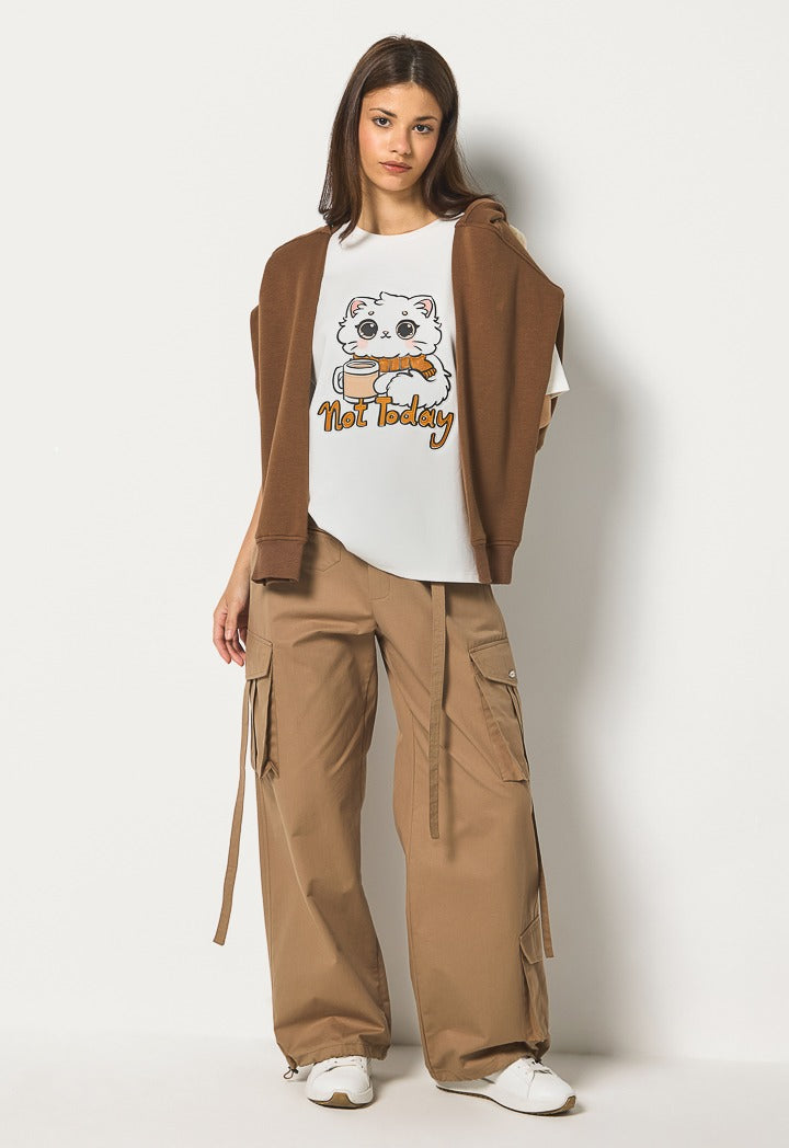 Hope Textured Print T-Shirt Off White