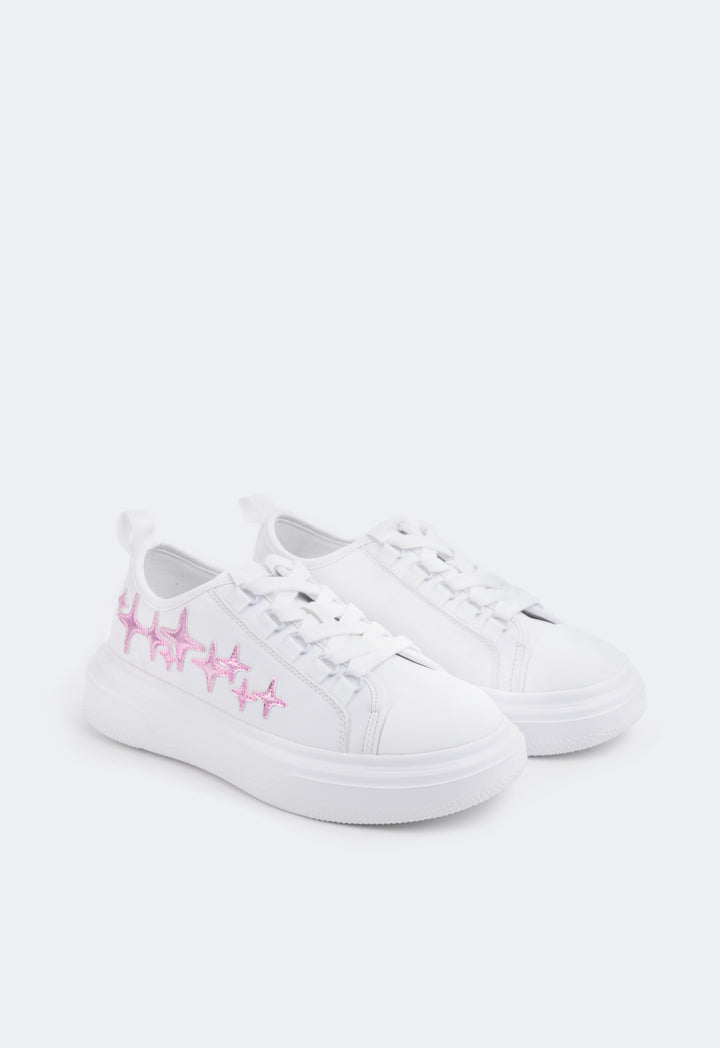 Hope Sparkle Pattern Sneakers White