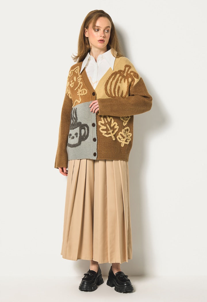 Iconic Pleated Palazzo Trousers Beige