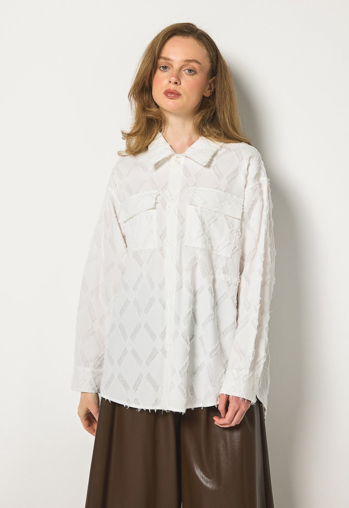 Hope Frayed Details Shirt Off White