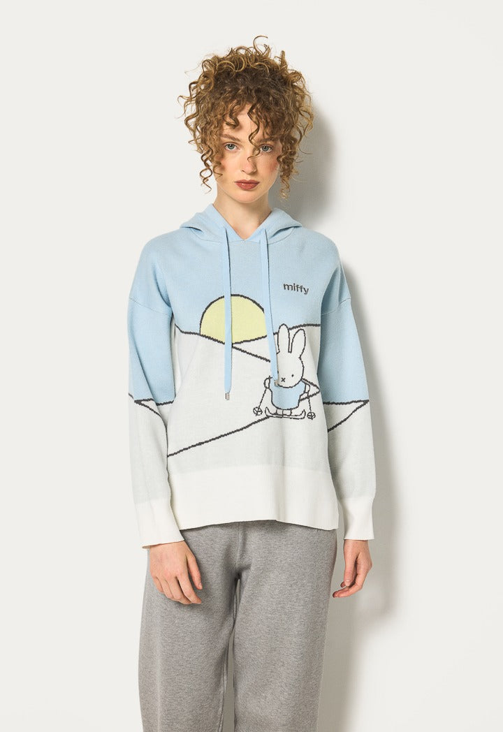 Hope Miffy Knitted Hoodie Light Blue