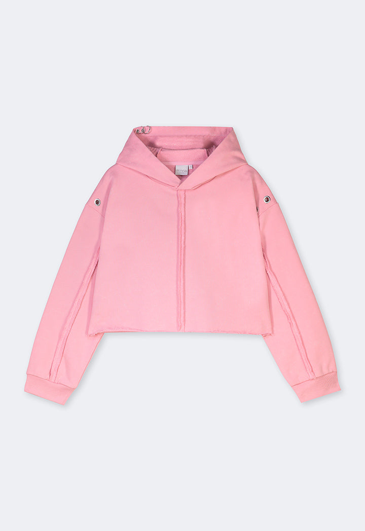 Hope Knitted Cropped Sweatshirt Pink