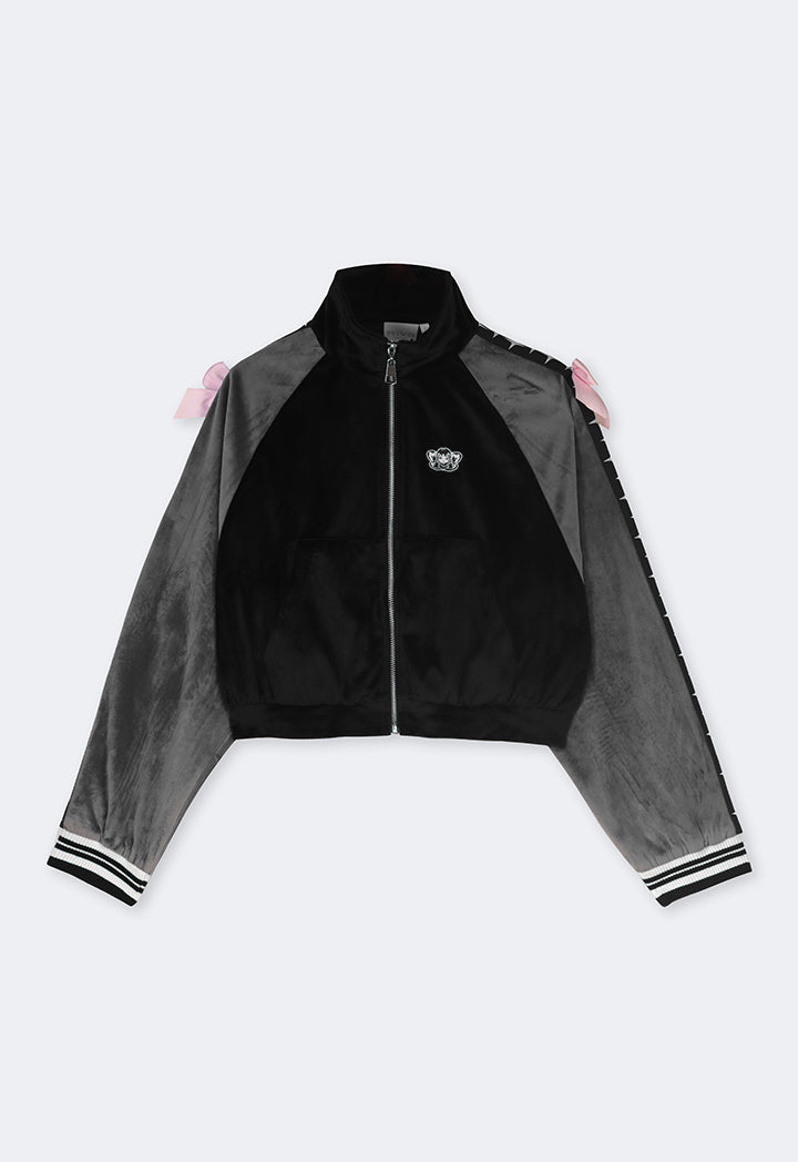 Hope Two Toned Velvet Jacket Black