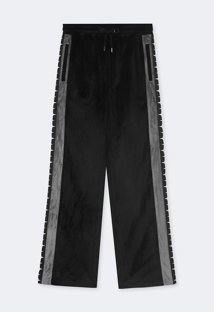 Hope Two Toned Relaxed Pants Black