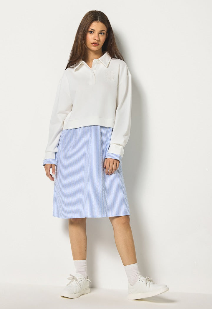 Hope Striped Skirt Sweat Dress Off White