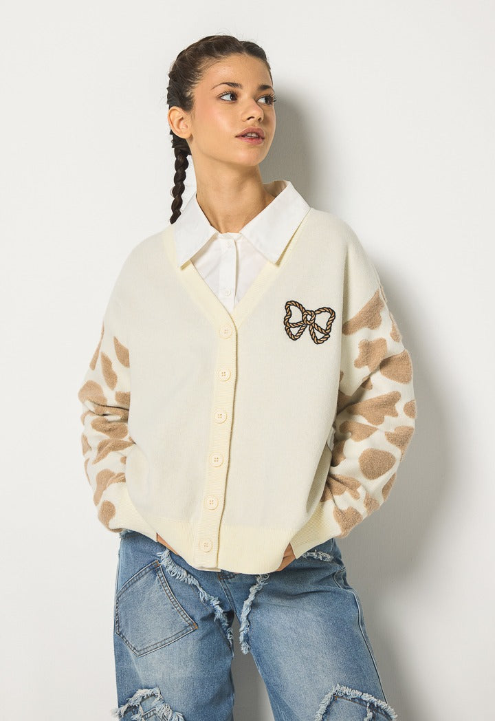 Hope My Melody Knitted Cardigan Ecru