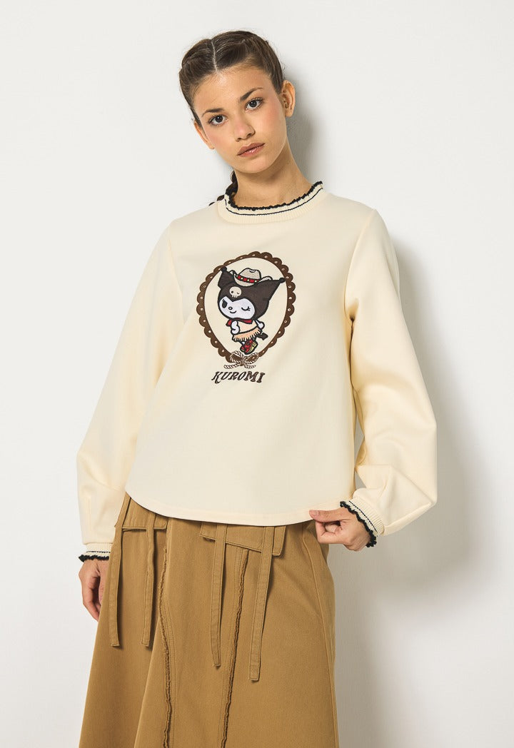 Hope Kuromi Knitted Sweatshirt Ecru