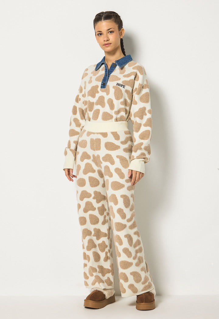 Hope Contrast Patches Trouser Ecru