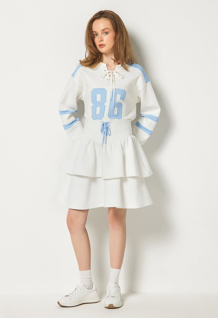 Hope Tiered Ruffled Skirt Off White