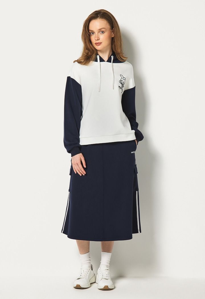 Hope Knitted Midi Skirt Navy