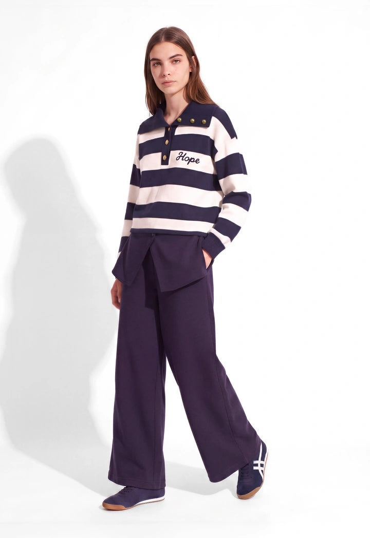 Wide-Leg Trousers with Removeable Panel