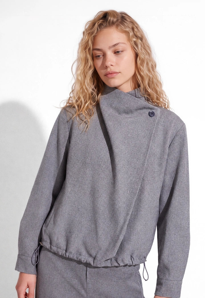 Draped High Neck Blouse