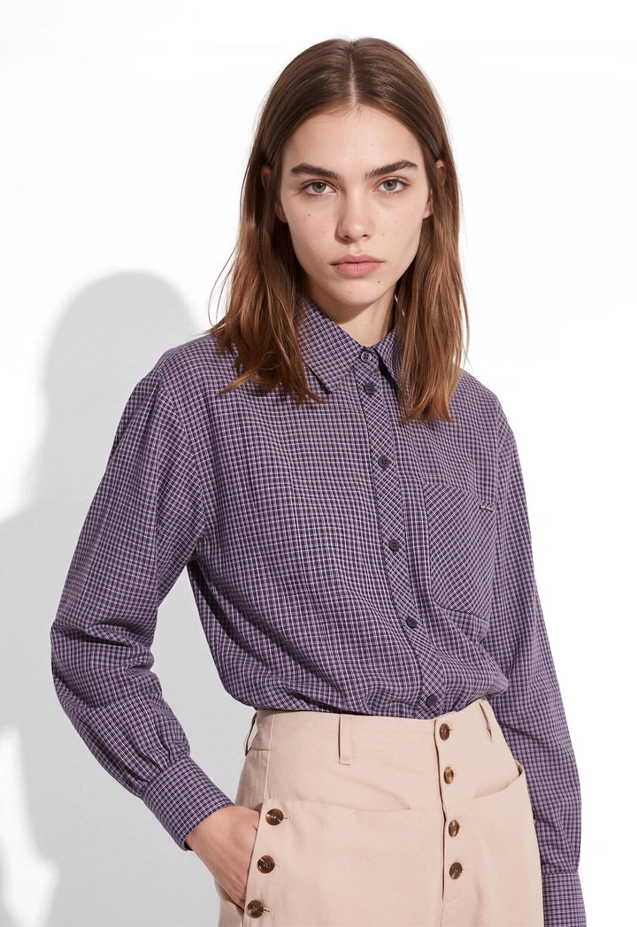 Bubble-Hem Cropped Shirt