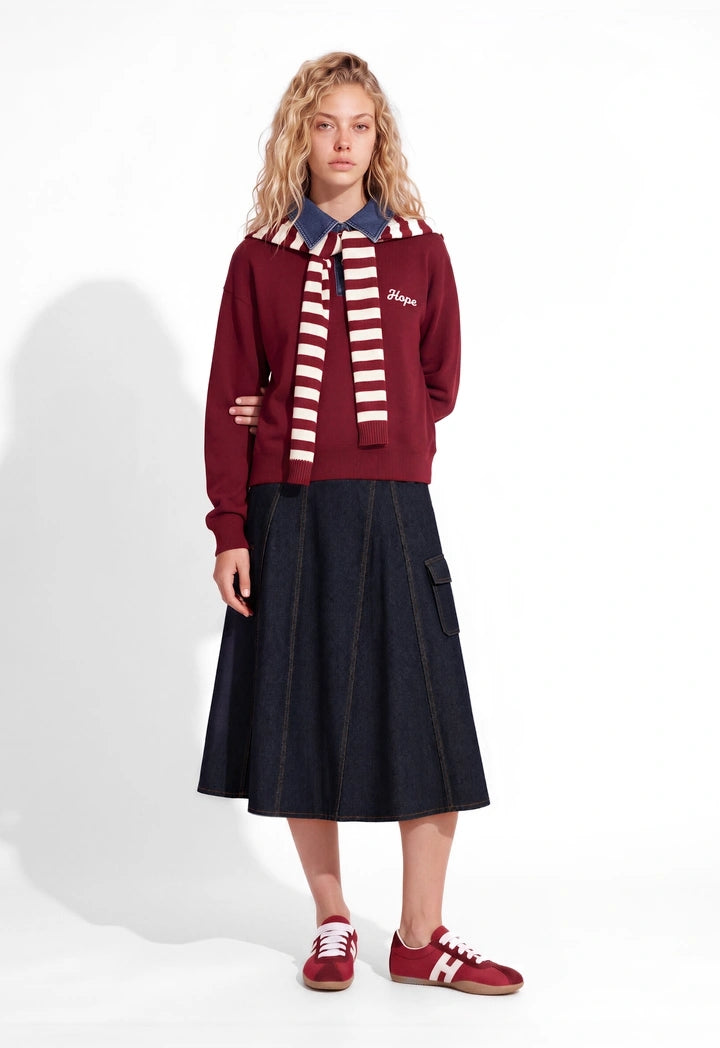 Flared Denim Skirt
