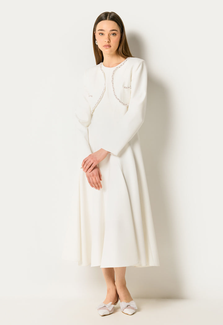 Elegant Two-Piece Dress Set (2Pcs) Off White