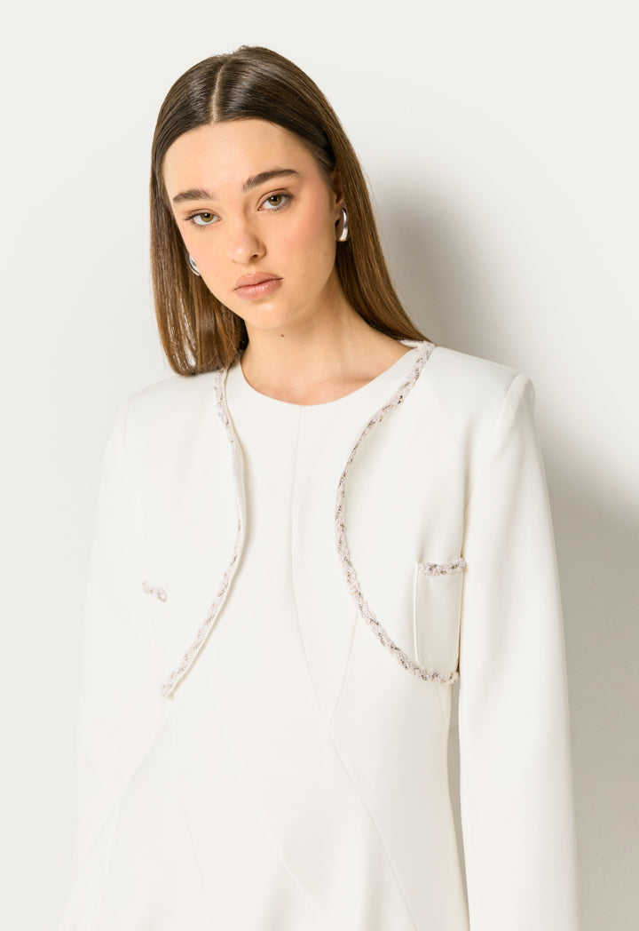 Elegant Two-Piece Dress Set (2Pcs) Off White