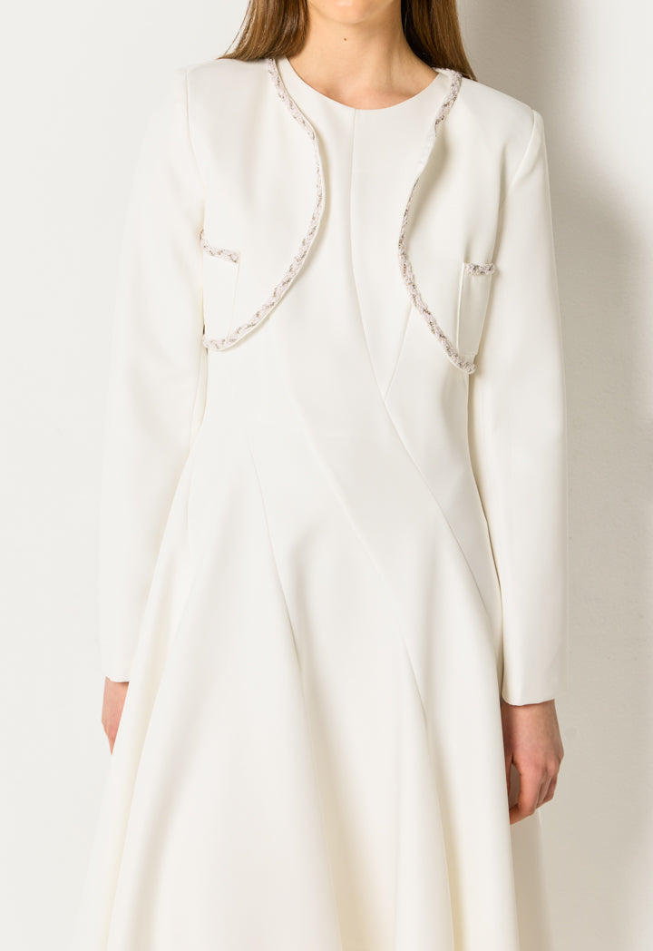 Elegant Two-Piece Dress Set (2Pcs) Off White