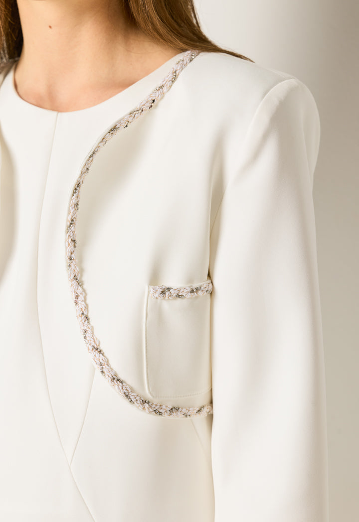 Elegant Two-Piece Dress Set (2Pcs) Off White