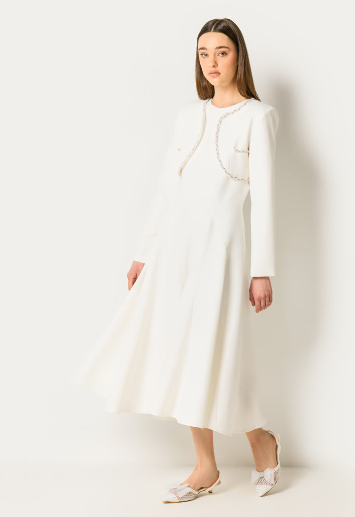 Elegant Two-Piece Dress Set (2Pcs) Off White