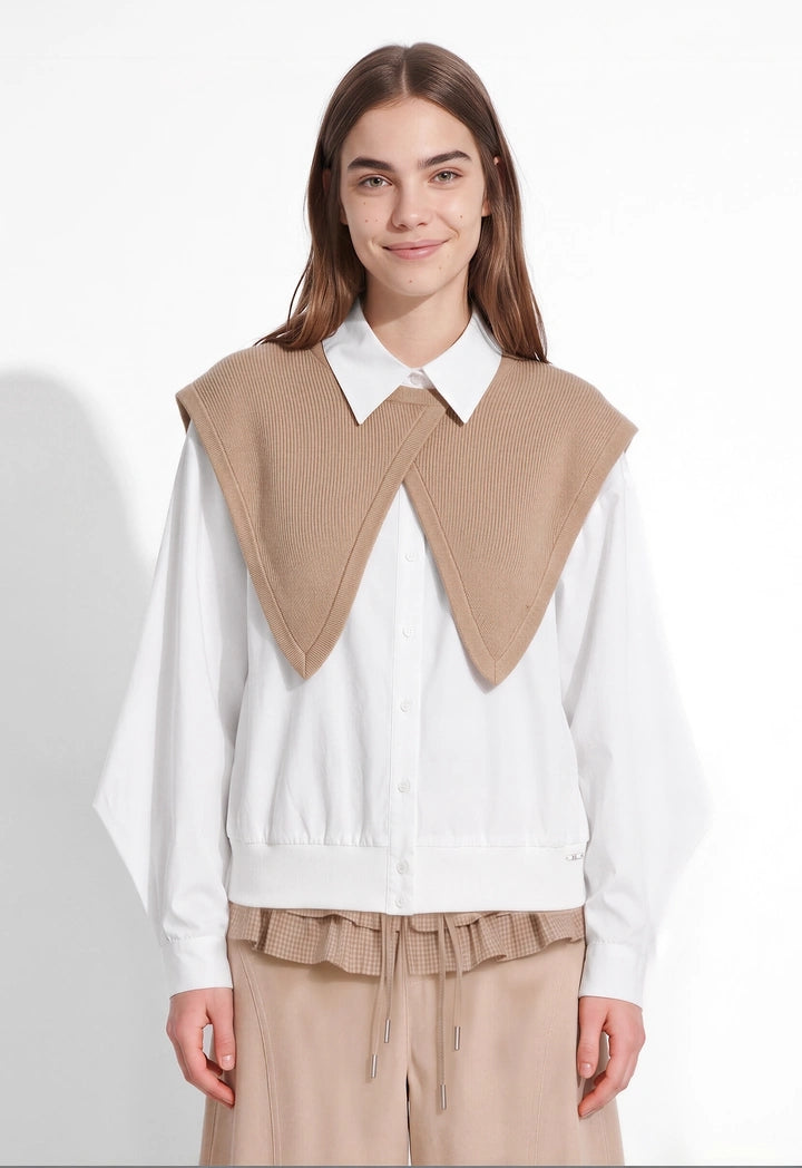 Shirt & Detachable Sailor Collar Set (2PCS)