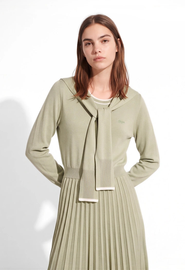Knit Dress with Detachable Scarf